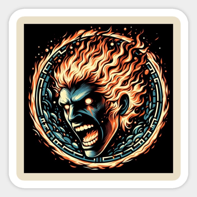 Rage of Fire Sticker by JohnTy